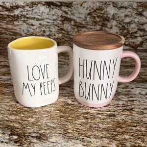 Rae Dunn “Love My Peeps” & “Hunny Bunny” Raster Themed Mug Set